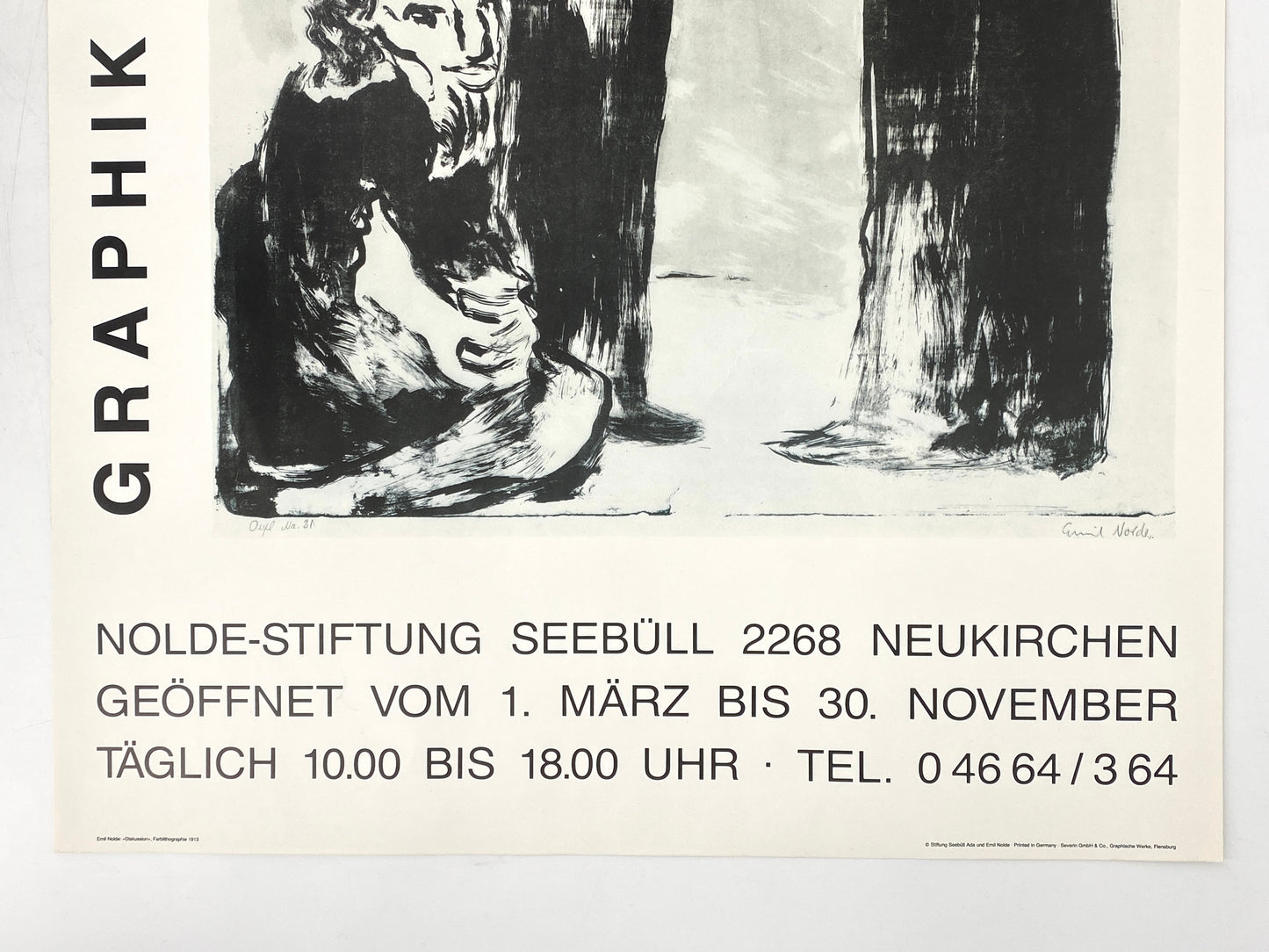 Ausstellungsplakat "Graphik Emil Nolde" für die Nolde-Stiftung Seebüll, Neukirchen aus dem Jahr 1985