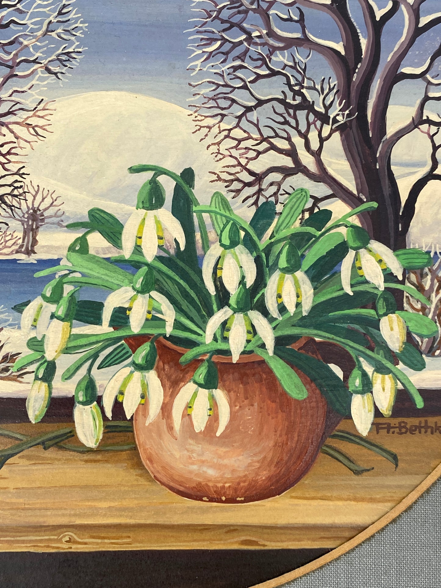 Naive Gemäldereihe "Jahreszeiten" in Rahmen von A. Bethke, 1979