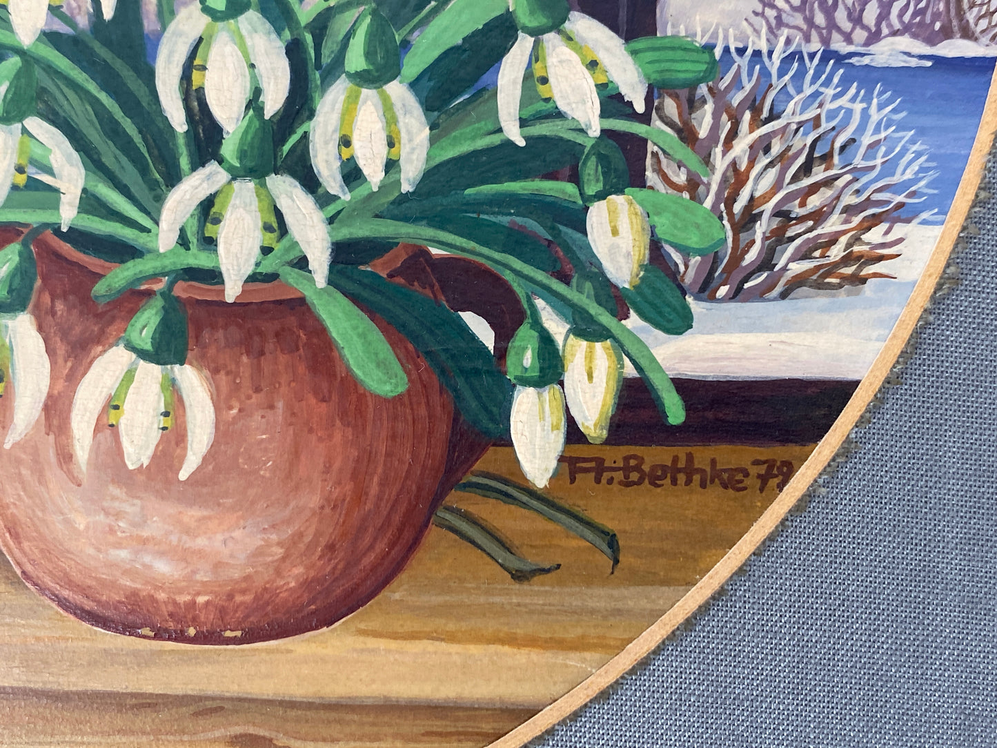 Naive Gemäldereihe "Jahreszeiten" in Rahmen von A. Bethke, 1979