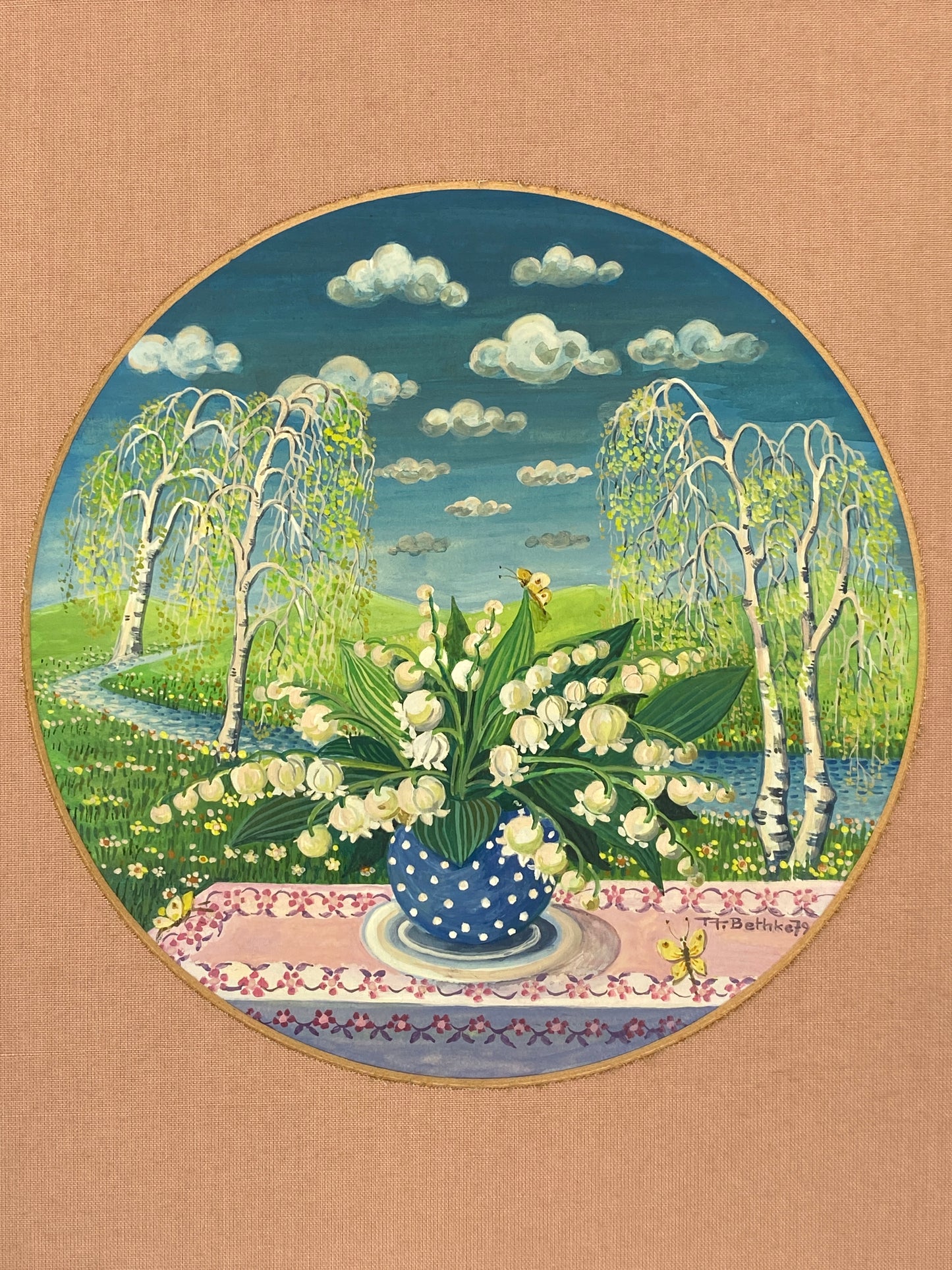 Naive Gemäldereihe "Jahreszeiten" in Rahmen von A. Bethke, 1979