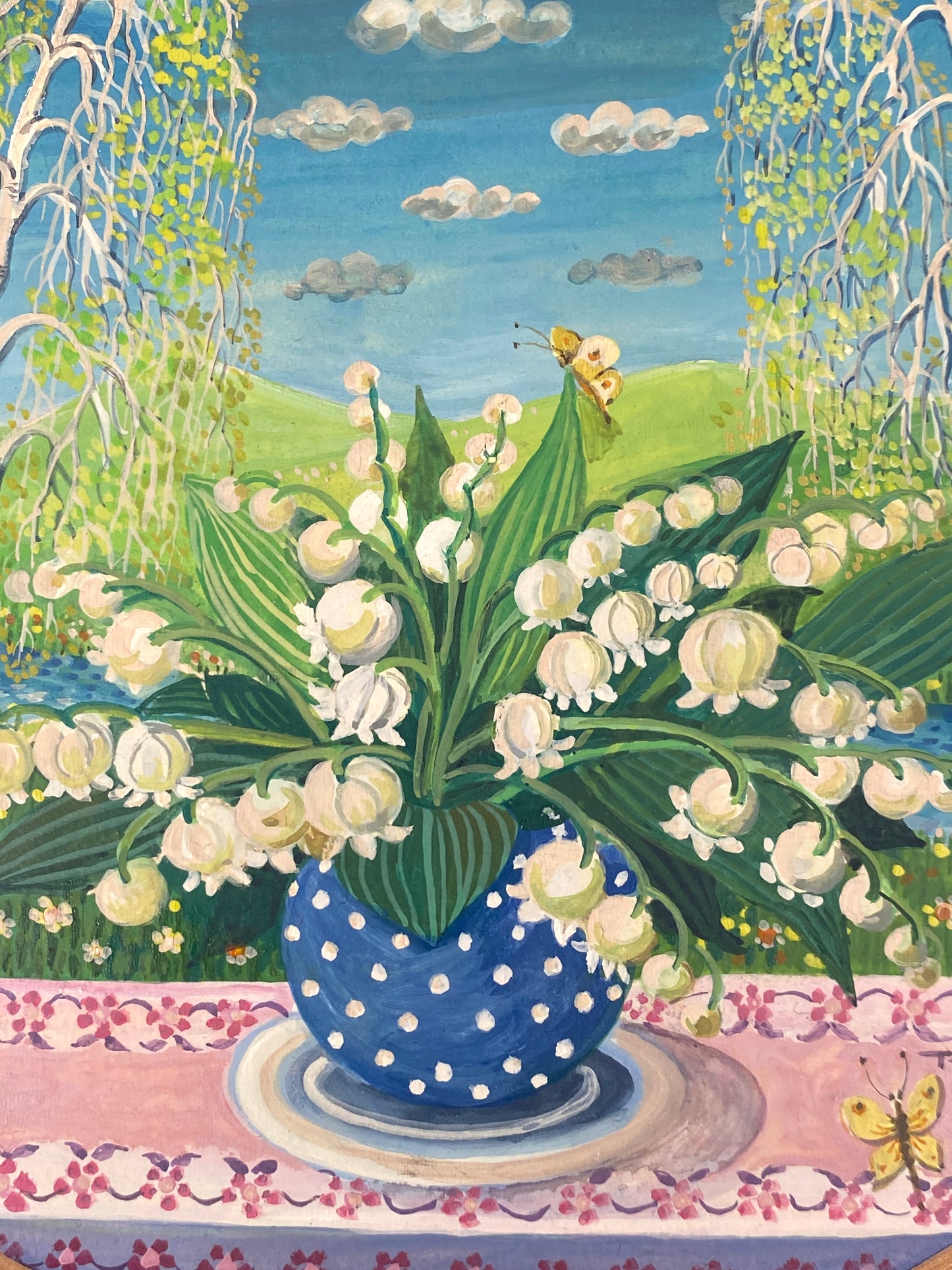 Naive Gemäldereihe "Jahreszeiten" in Rahmen von A. Bethke, 1979