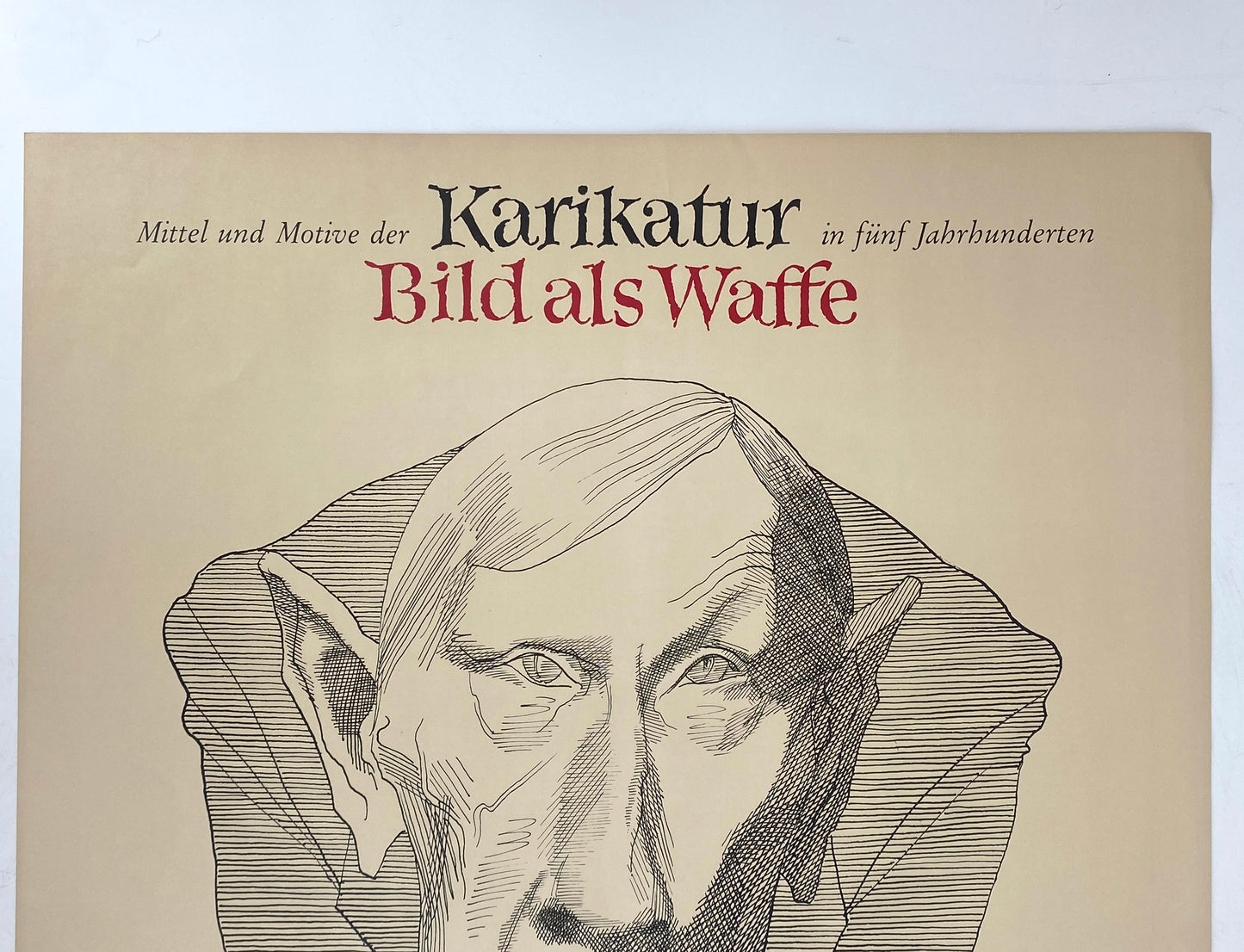 Ausstellungsplakat mit einer Reproduktion von David Levine (1926–2009) für das Museum für Kunst und Kulturgeschichte, Dortmund aus dem Jahr 1985