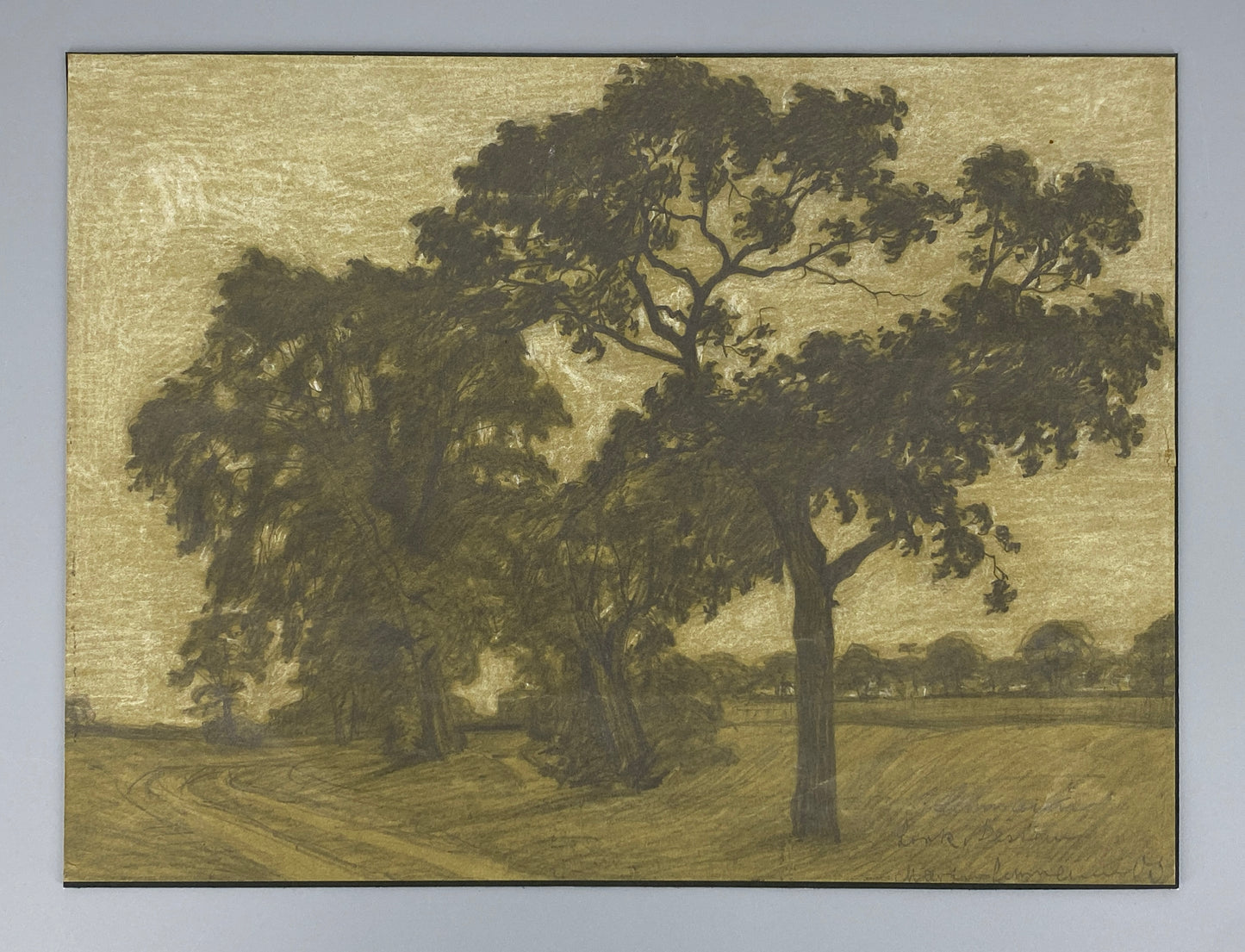 Bleistiftzeichnung "Park, Dessau" von Martin Lehmann (1884–1949/1950) aus dem Jahr 1900