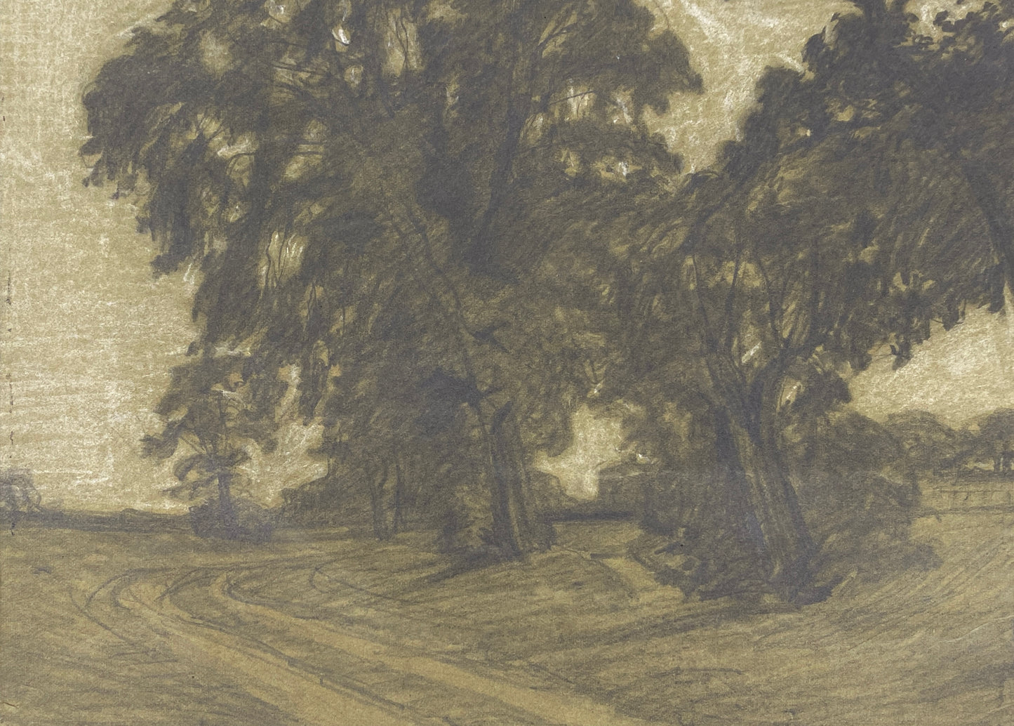Bleistiftzeichnung "Park, Dessau" von Martin Lehmann (1884–1949/1950) aus dem Jahr 1900