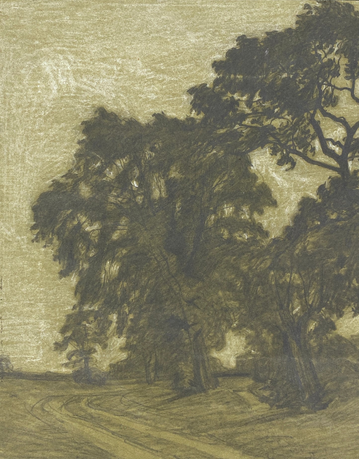 Bleistiftzeichnung "Park, Dessau" von Martin Lehmann (1884–1949/1950) aus dem Jahr 1900