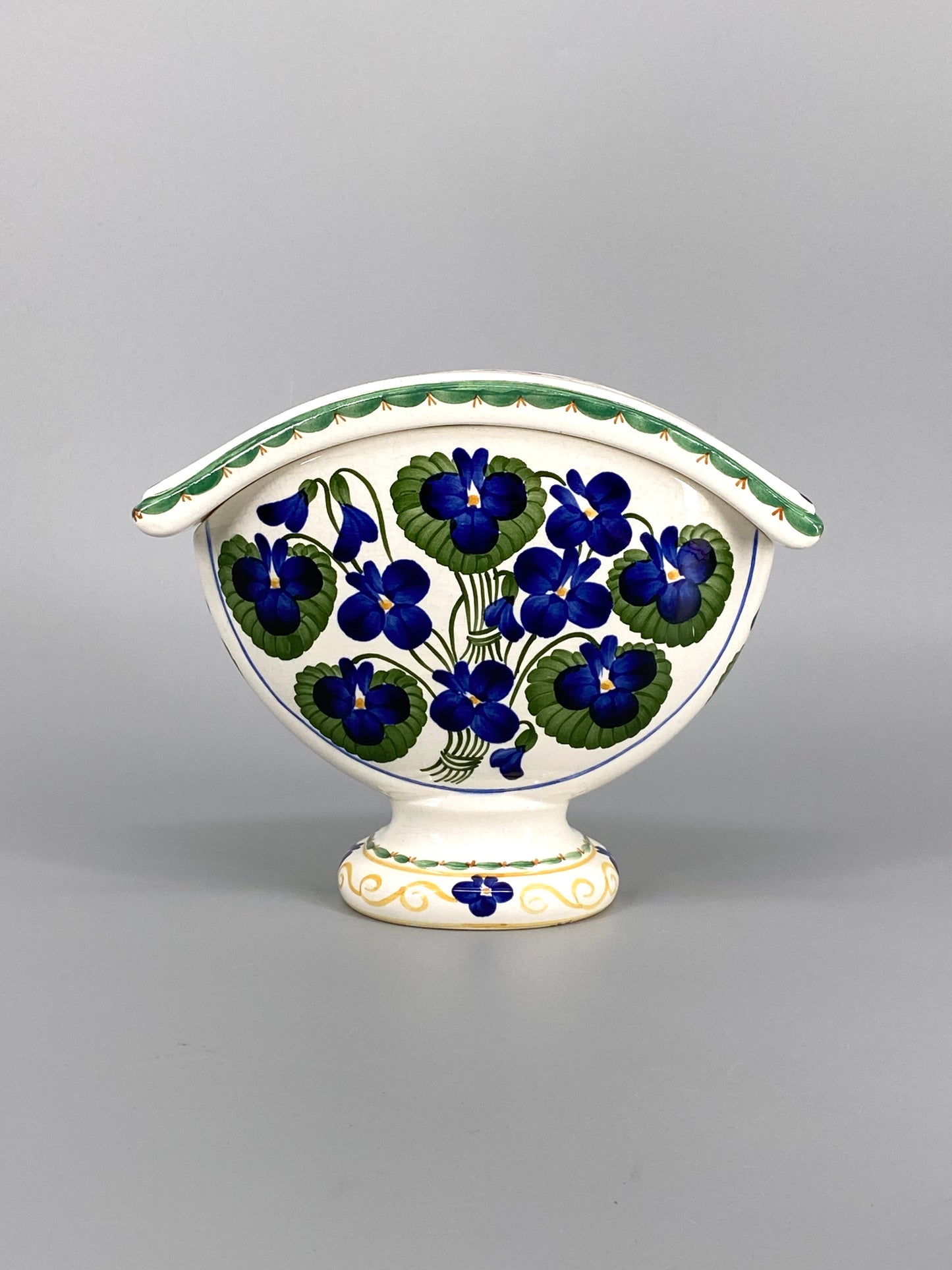 schöne handbemalte Steckvase von Aluminia, Dänemark, 1920er