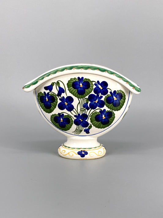 schöne handbemalte Steckvase von Aluminia, Dänemark, 1920er