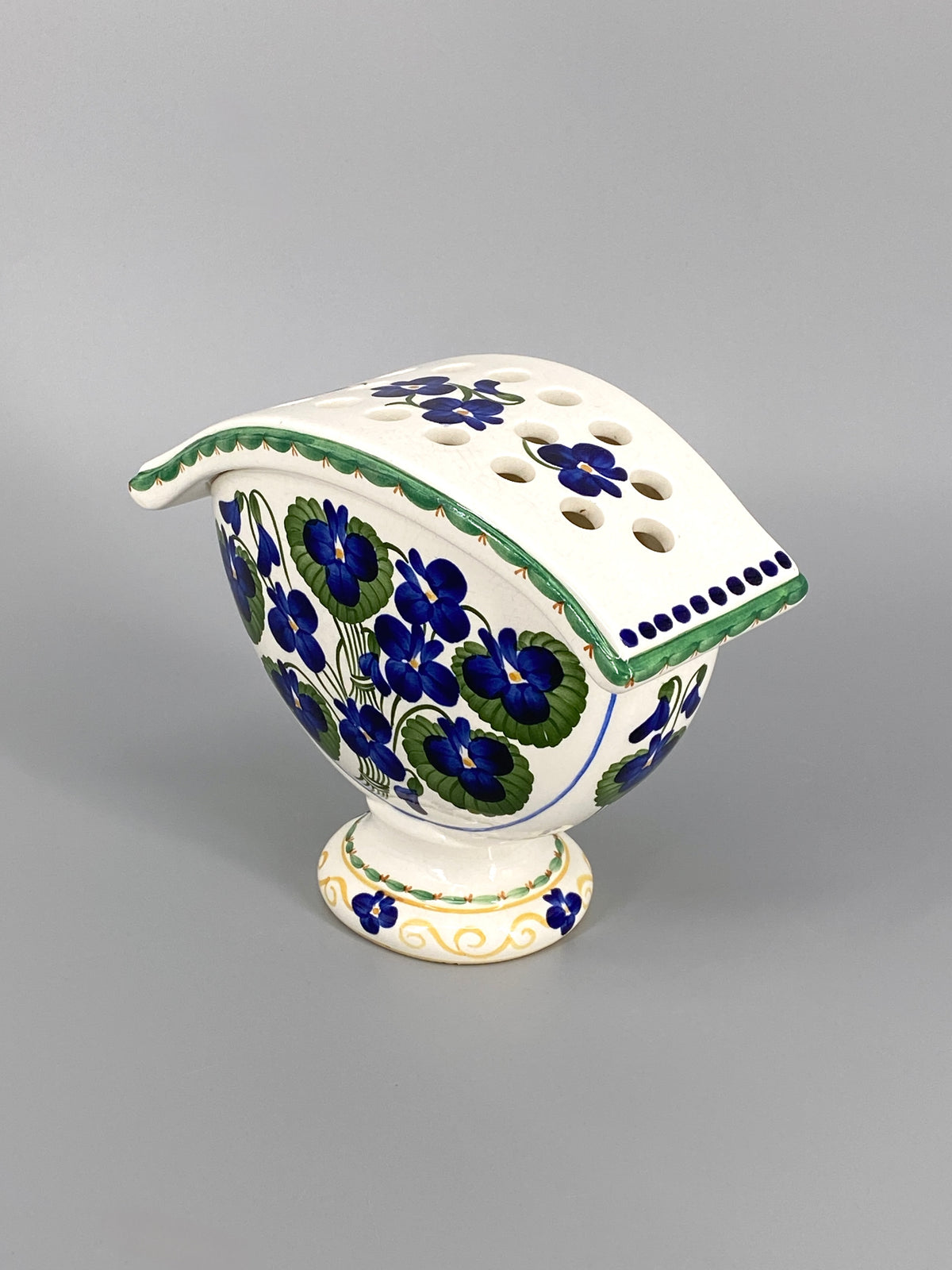 schöne handbemalte Steckvase von Aluminia, Dänemark, 1920er