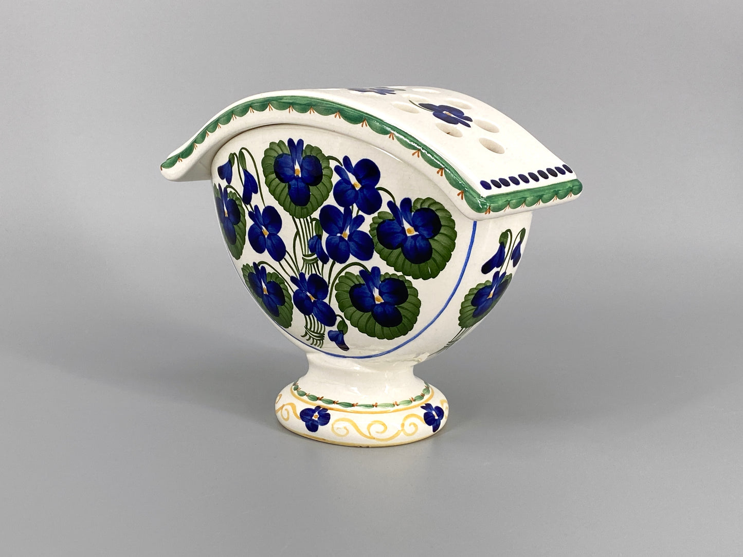 schöne handbemalte Steckvase von Aluminia, Dänemark, 1920er