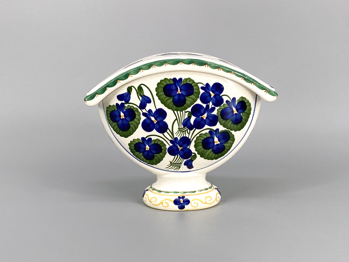 schöne handbemalte Steckvase von Aluminia, Dänemark, 1920er