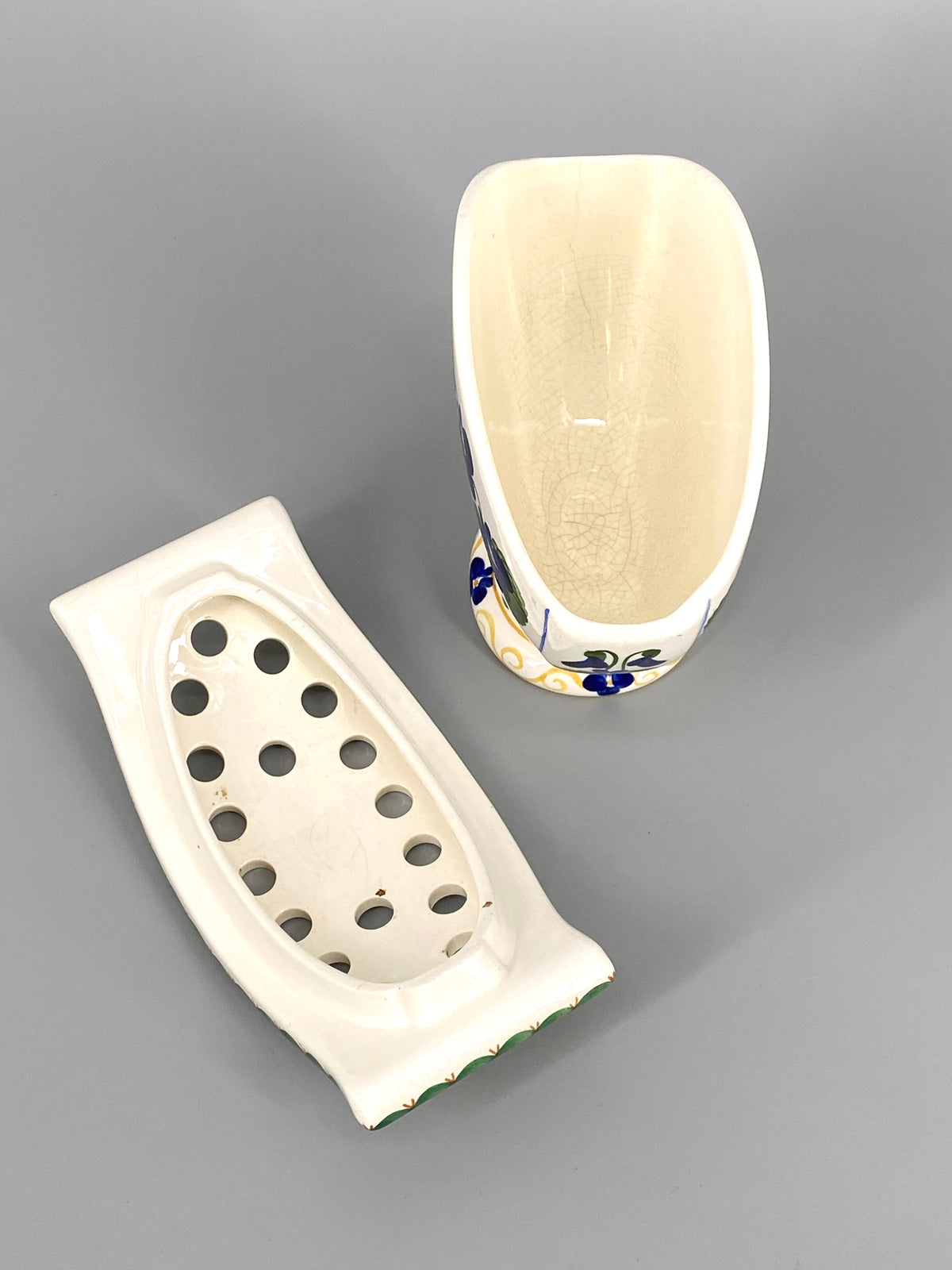 schöne handbemalte Steckvase von Aluminia, Dänemark, 1920er