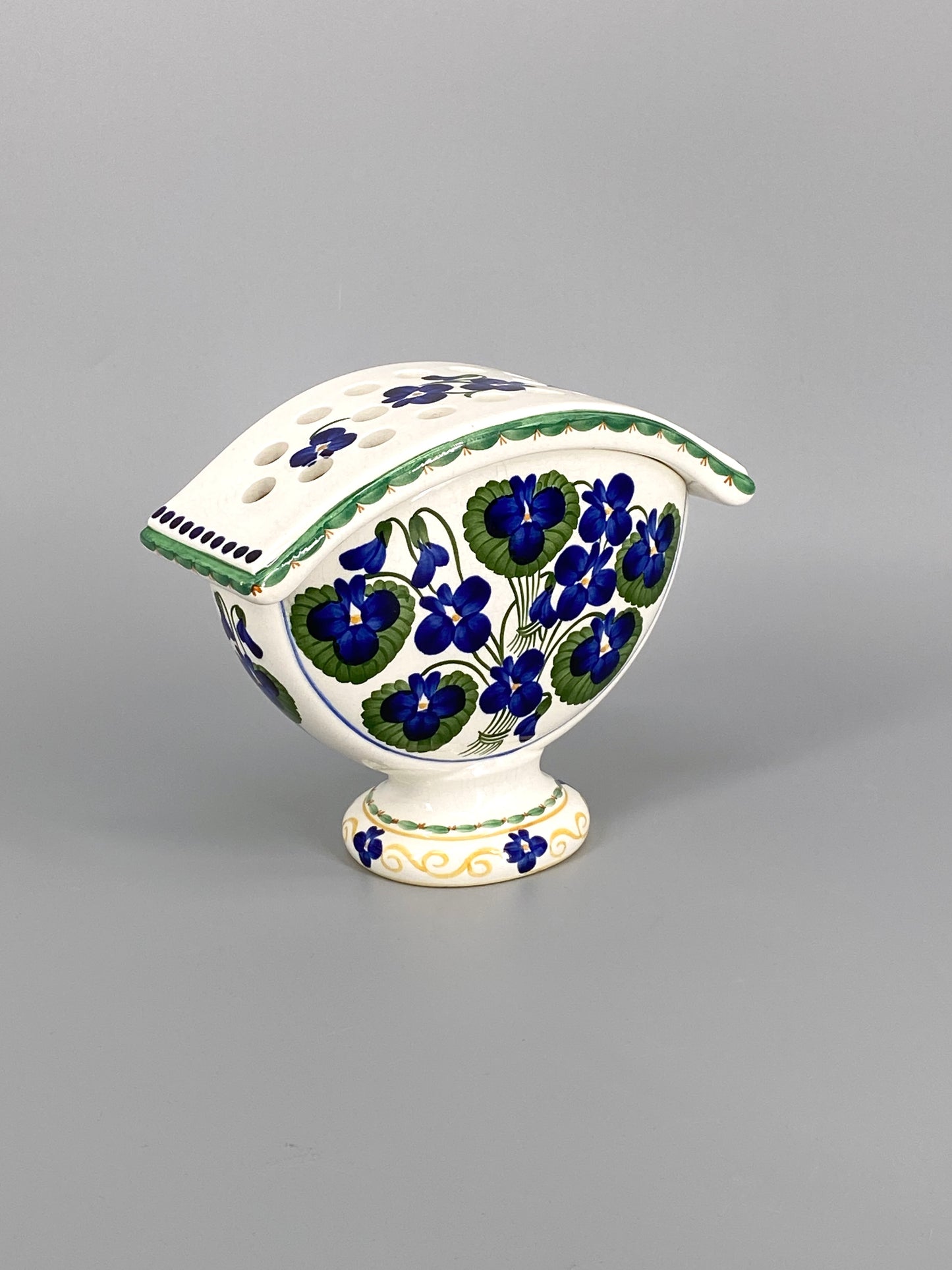 schöne handbemalte Steckvase von Aluminia, Dänemark, 1920er