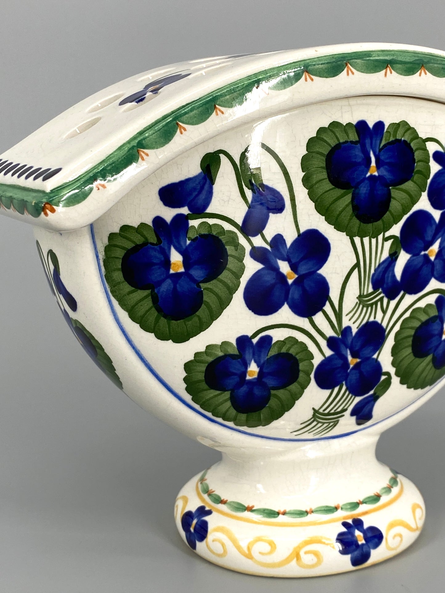schöne handbemalte Steckvase von Aluminia, Dänemark, 1920er