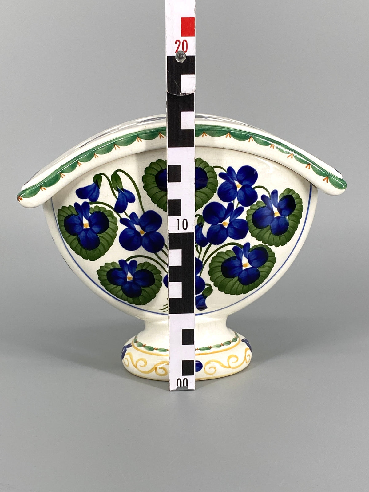 schöne handbemalte Steckvase von Aluminia, Dänemark, 1920er