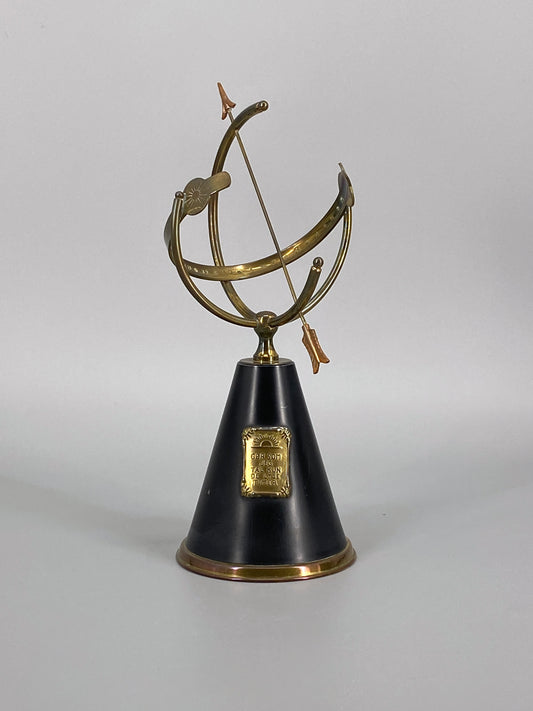 Sonnenuhr Modell aus Messing, Dänemark, 1950er