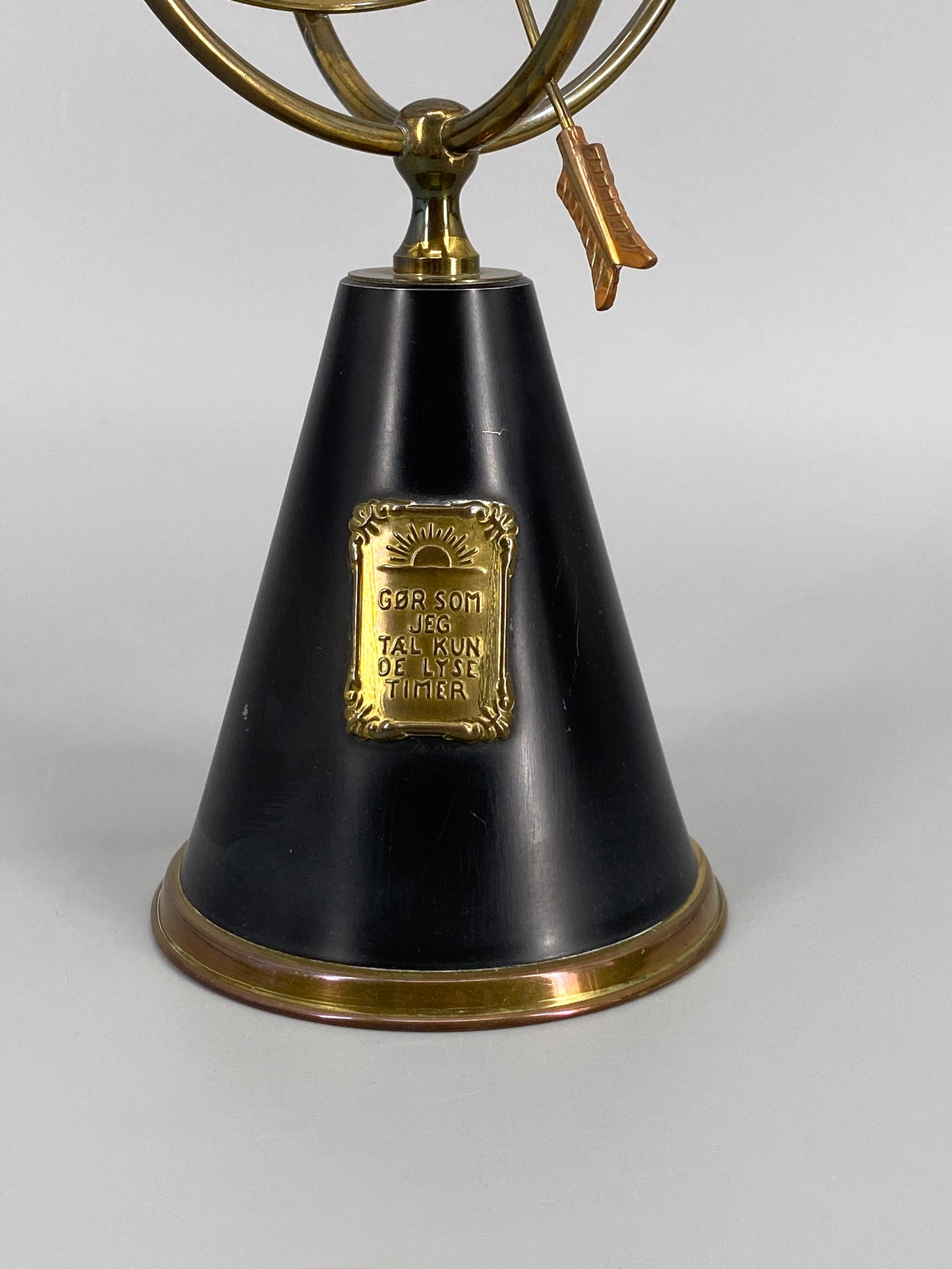 Sonnenuhr Modell aus Messing, Dänemark, 1950er