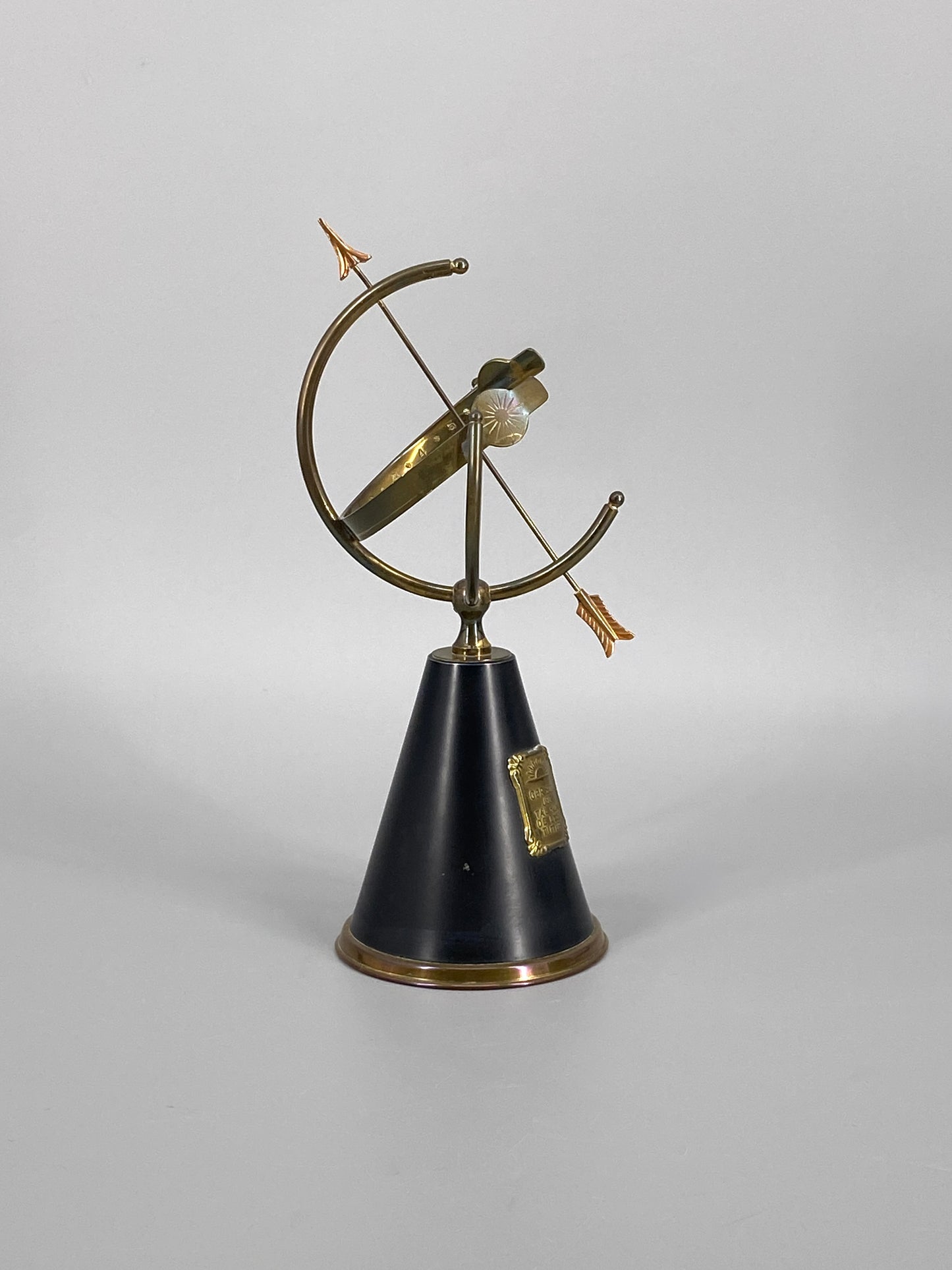Sonnenuhr Modell aus Messing, Dänemark, 1950er