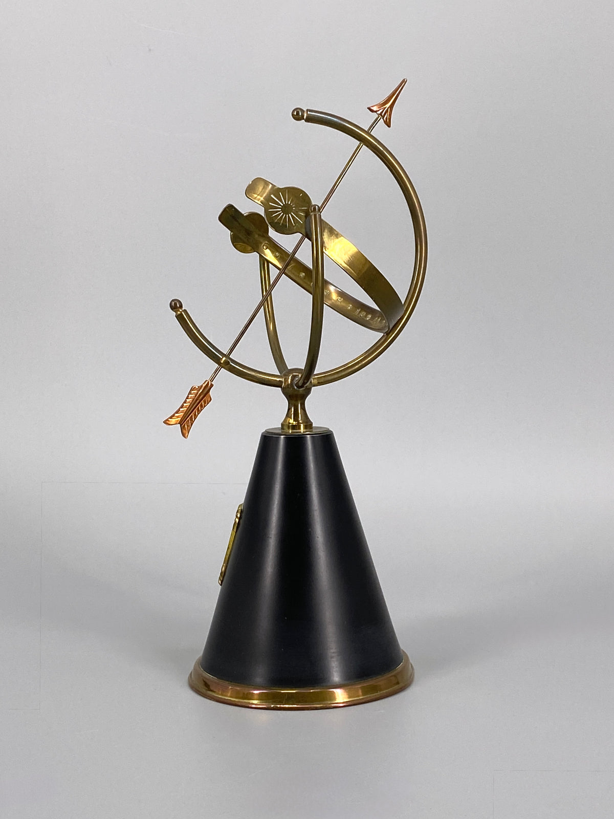 Sonnenuhr Modell aus Messing, Dänemark, 1950er