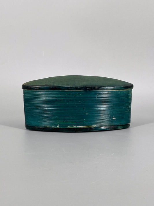 antike, ovale Schatulle aus gebogenem Holz, Schweden, 19. Jhd