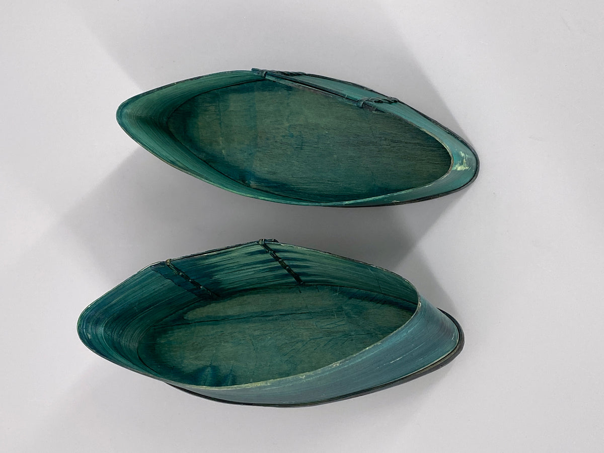 antike, ovale Schatulle aus gebogenem Holz, Schweden, 19. Jhd