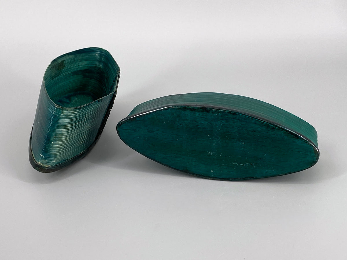 antike, ovale Schatulle aus gebogenem Holz, Schweden, 19. Jhd