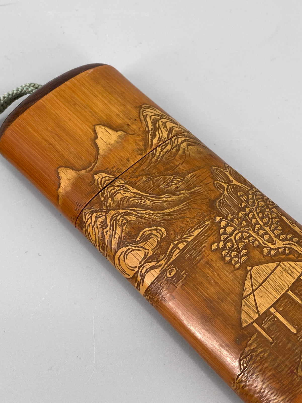 antike, chinesische Brille mit Holzetui, China, 19. Jhd