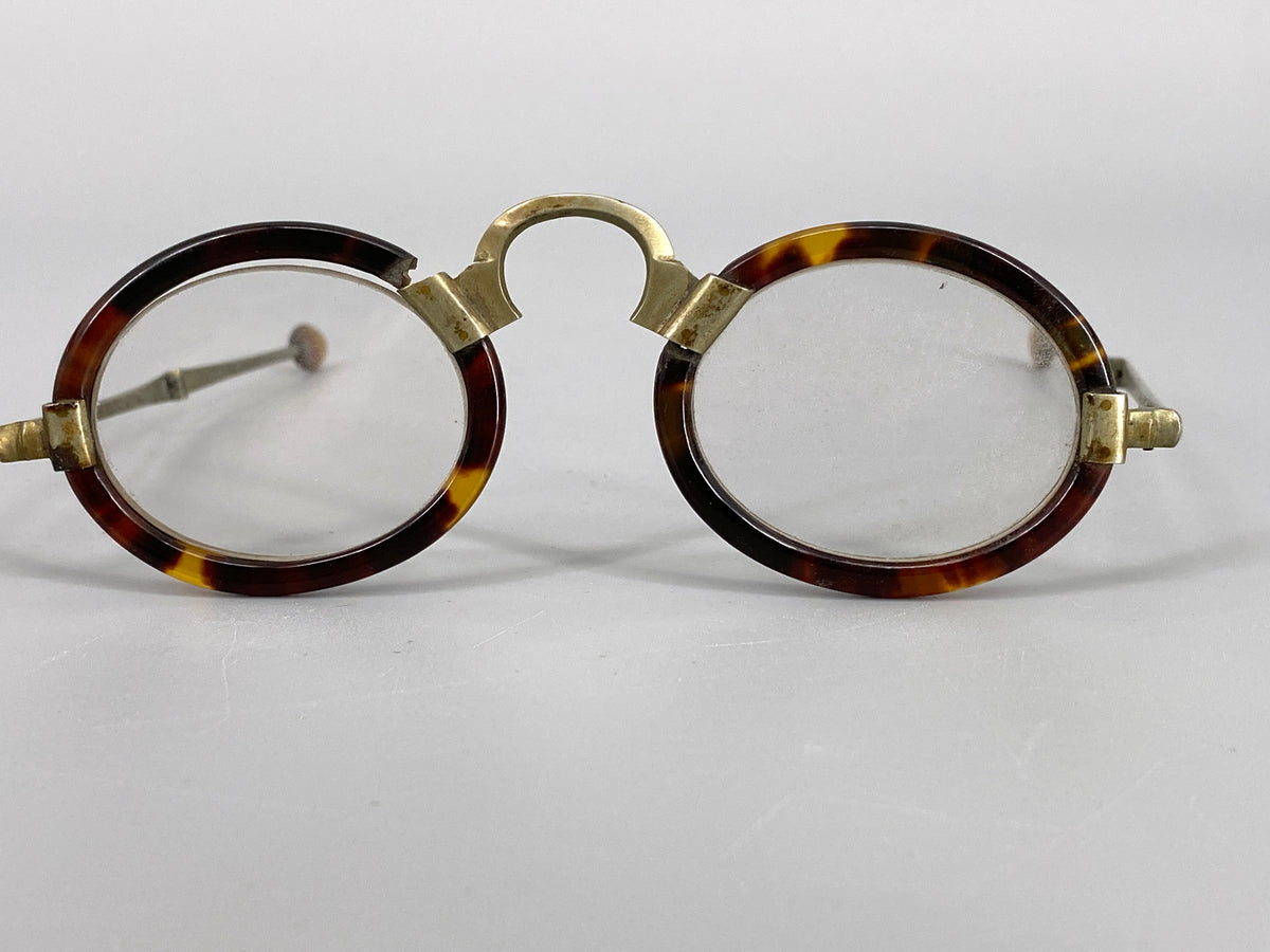 antike, chinesische Brille mit Holzetui, China, 19. Jhd
