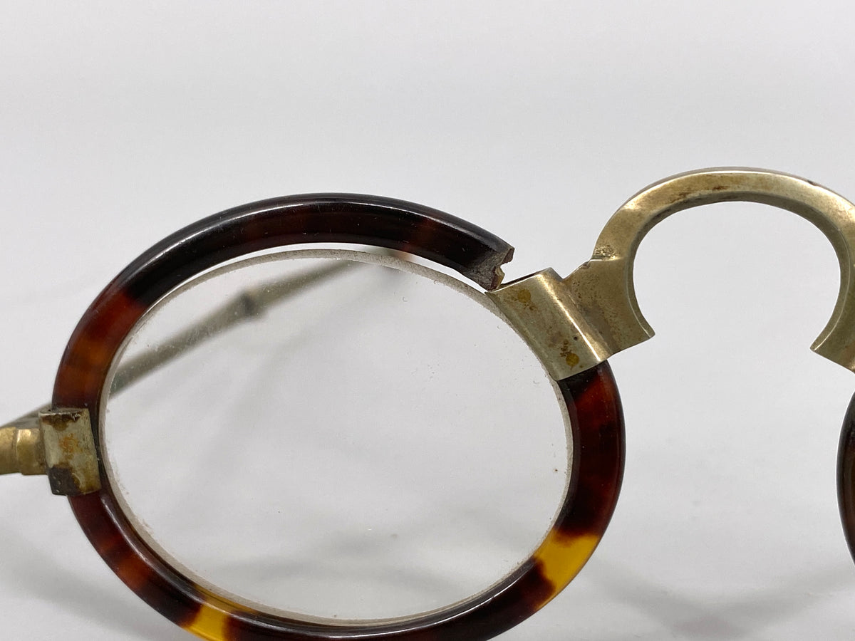 antike, chinesische Brille mit Holzetui, China, 19. Jhd