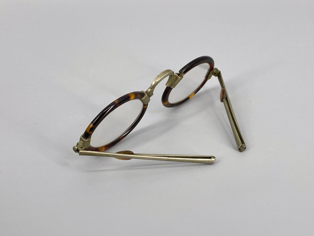 antike, chinesische Brille mit Holzetui, China, 19. Jhd