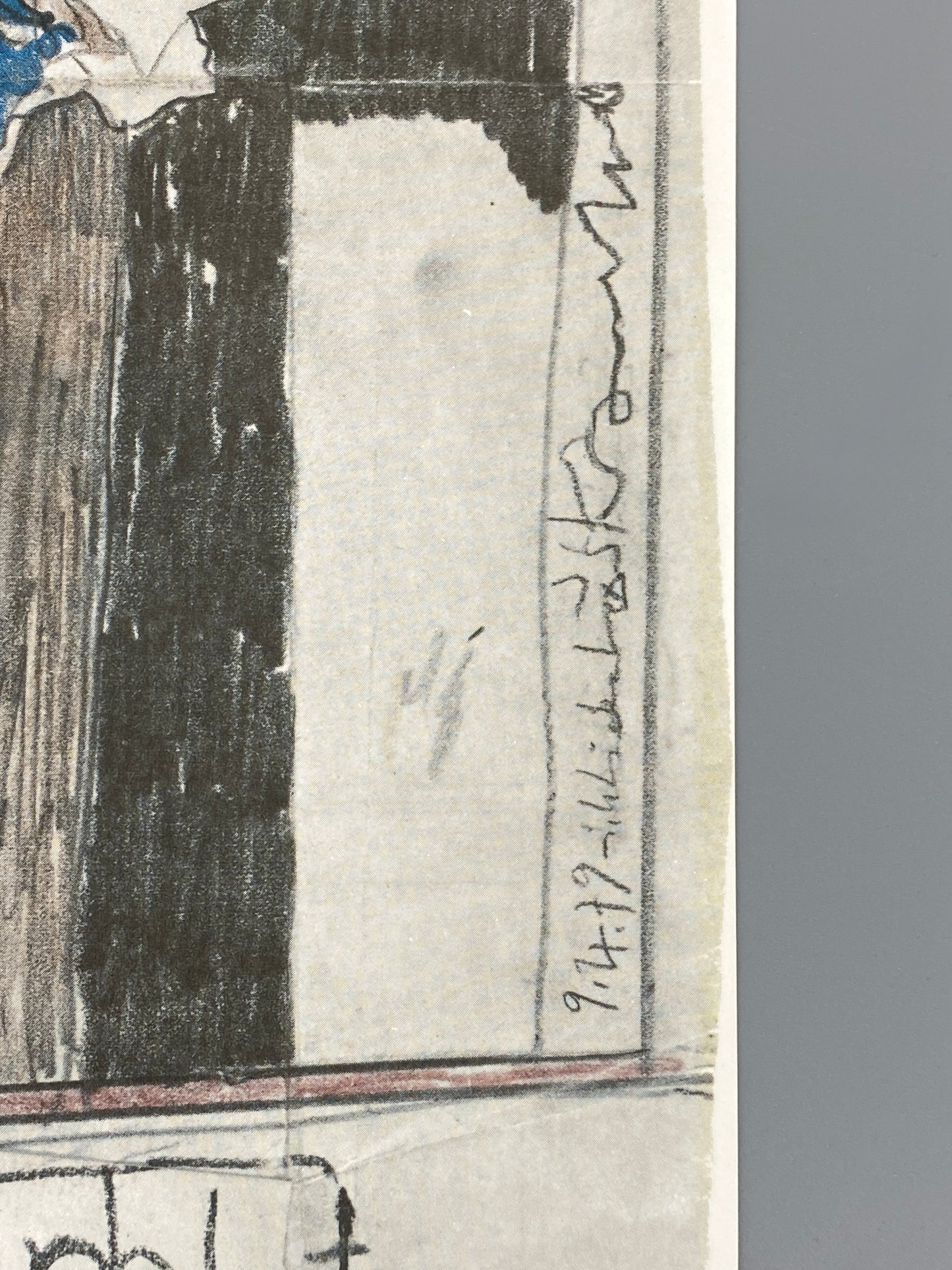 Signierter Farboffsetdruck von Horst Janssen zum Buch "Gedichte. Haltbar bis Ende 1999" von Peter Rühmkorf, 1979
