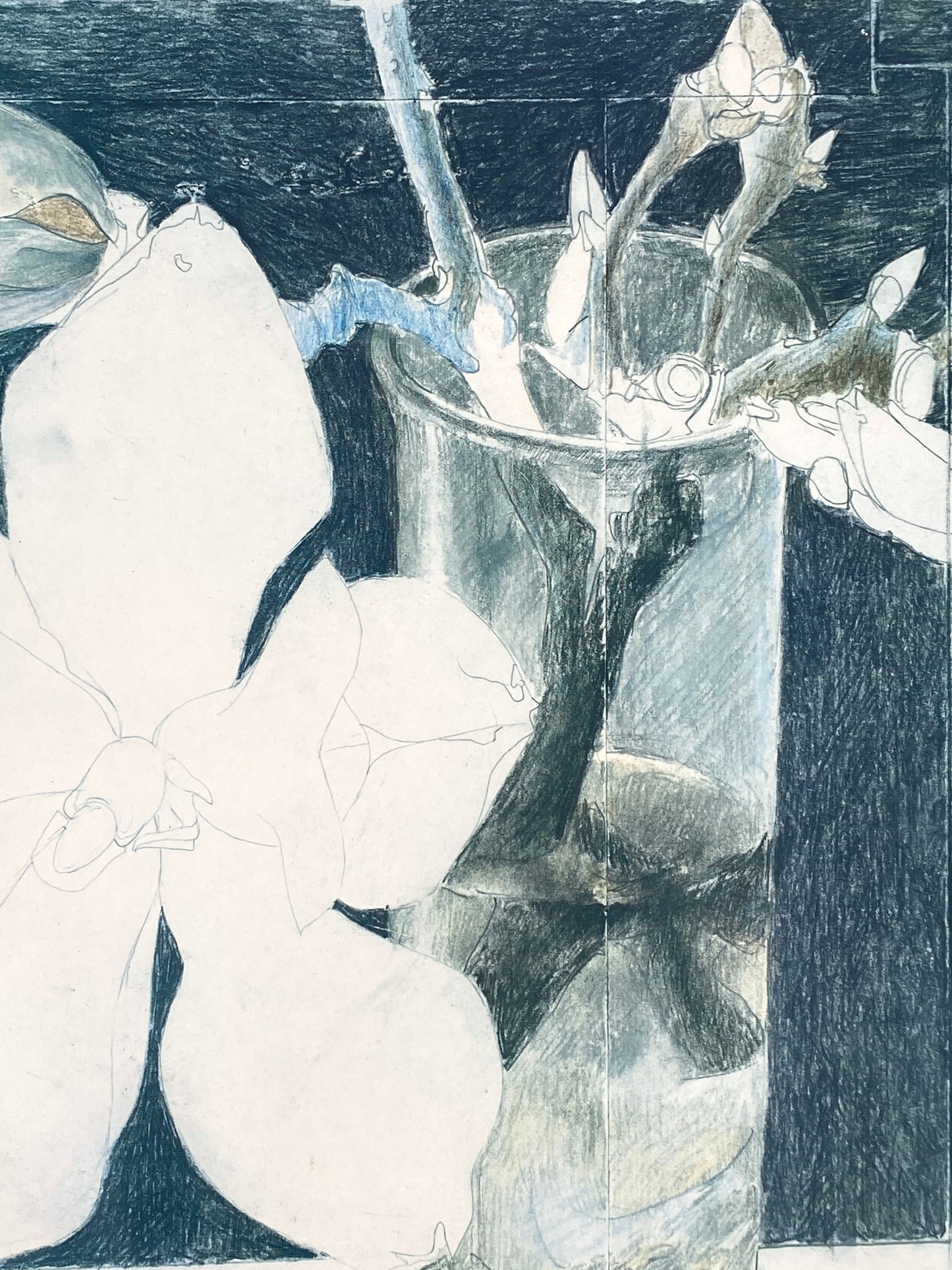 Signierter Offsetdruck "Stilleben in Blau" von Horst Janssen (1929–1995)