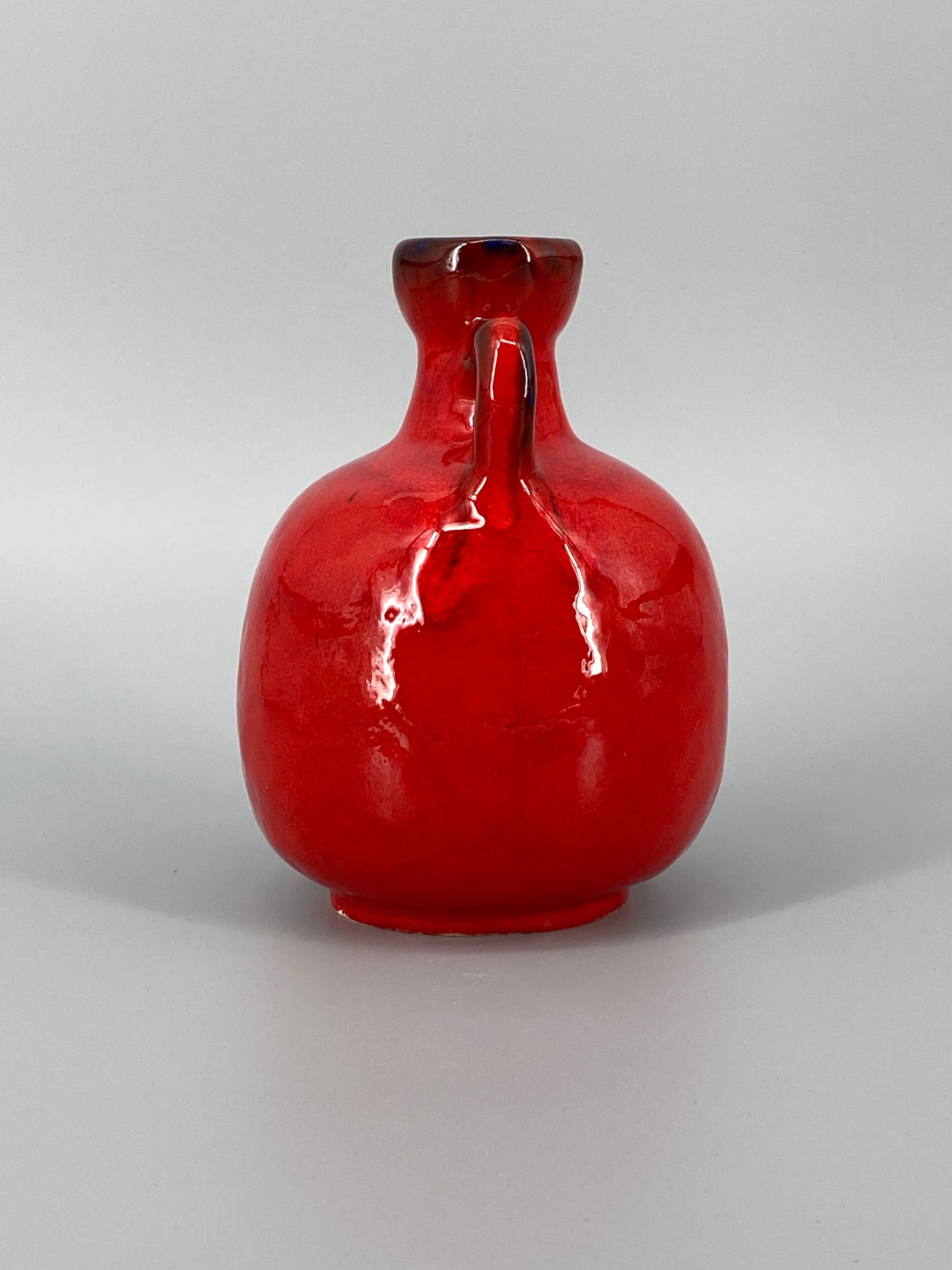 Rote Vase mit kleinem Henkel, Deutschland, 1970er