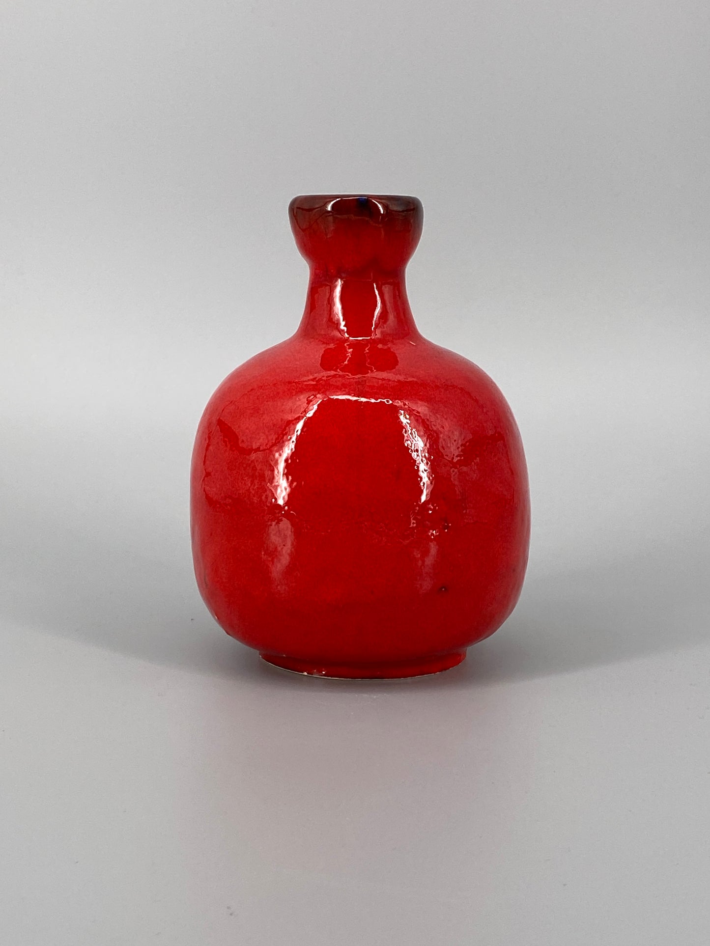 Rote Vase mit kleinem Henkel, Deutschland, 1970er