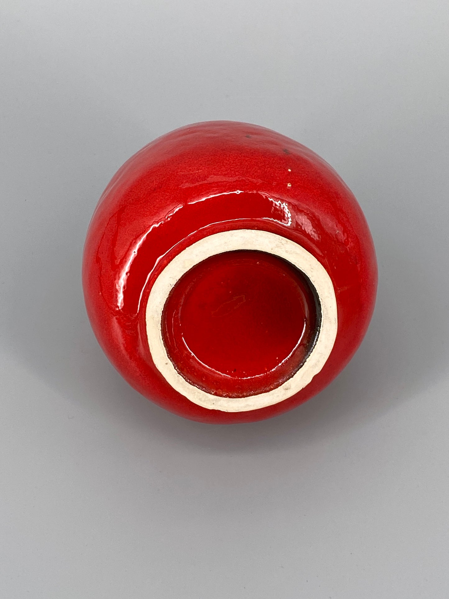 Rote Vase mit kleinem Henkel, Deutschland, 1970er