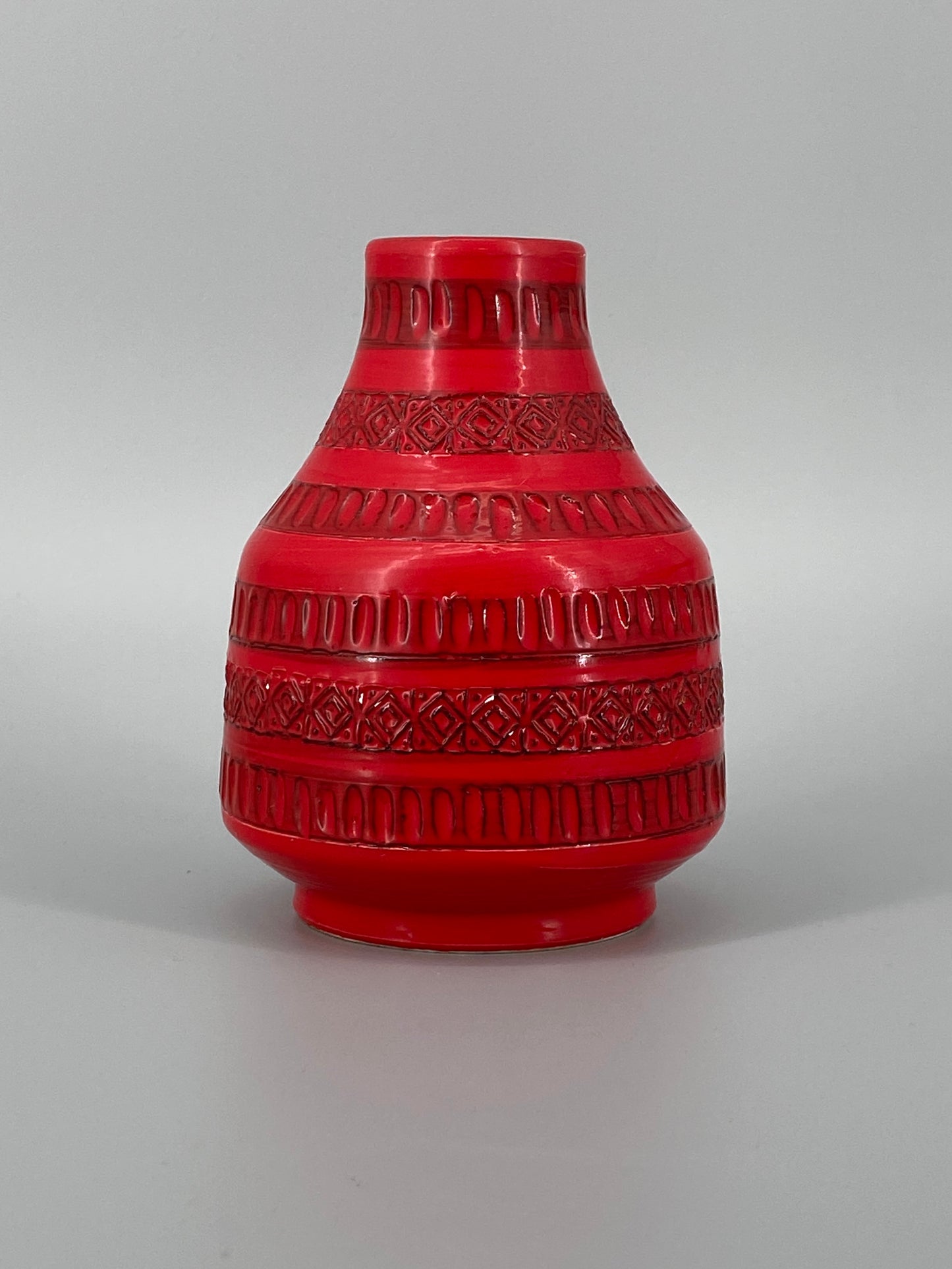 Vase Rimini Rosso von Aldo Londi für Bitossi, Italien, 1960er