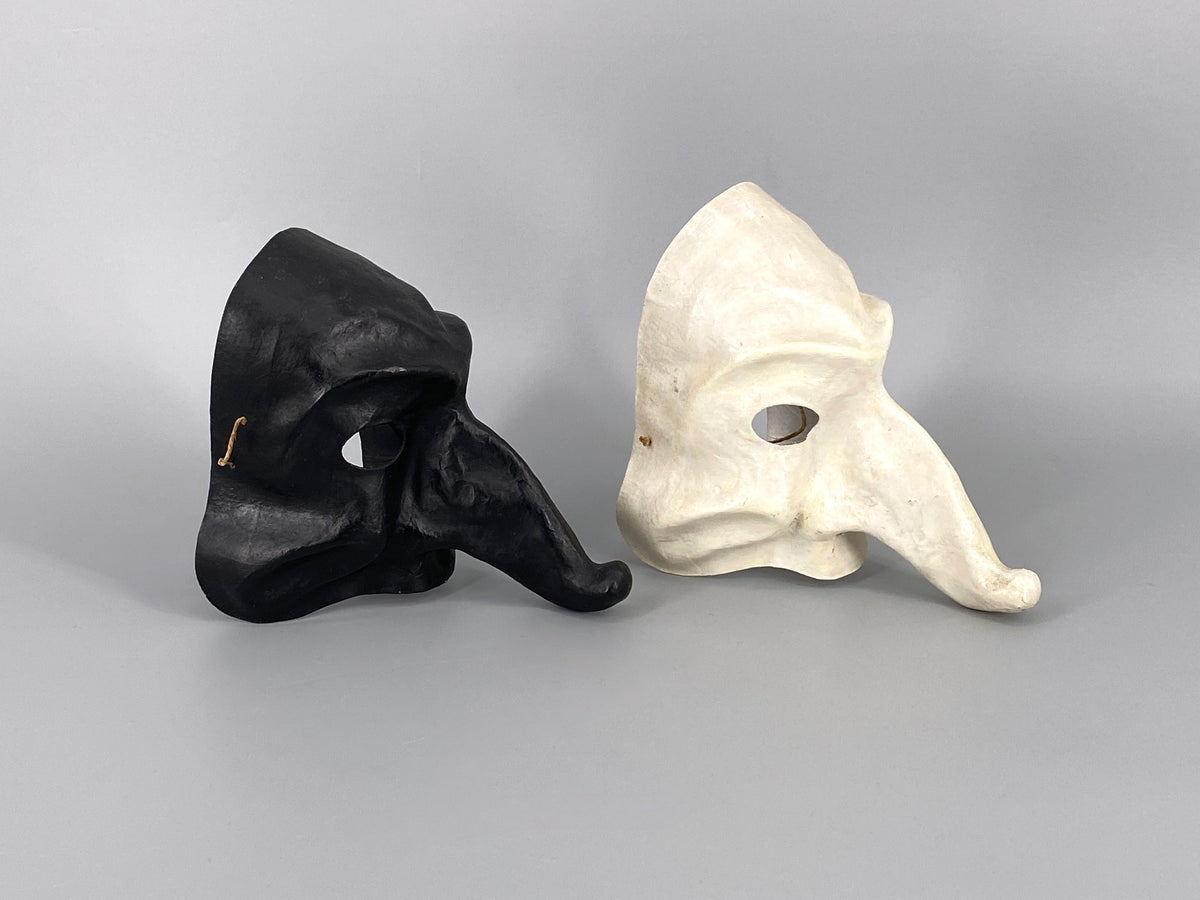 2 Venezianische Pappmaché Masken "Zanni", Venedig