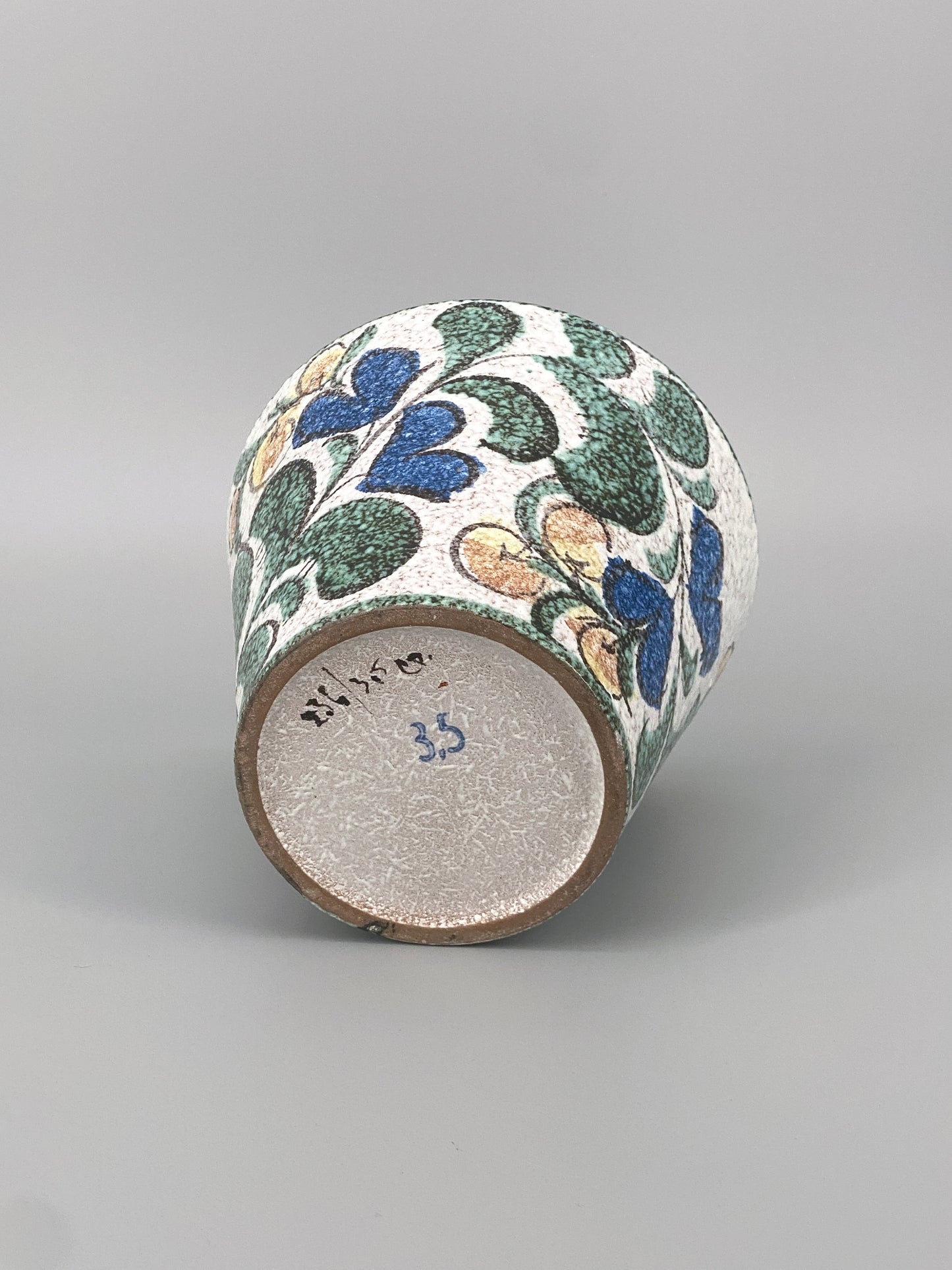 Blumentopf von Ruscha Keramik, handbemaltes florales Dekor, West-Deutschland, 1960er