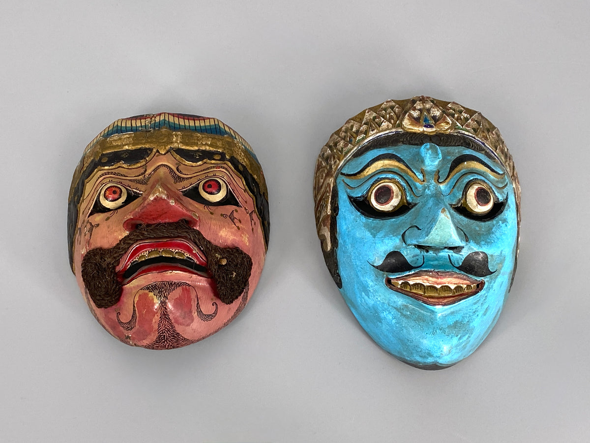 2 Wayang Topeng Handwerkskunst Masken, Indonesien, 20. Jhd.