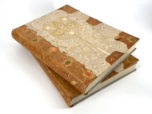 Mappen mit Grafiken in Halbledereinband des Jugendstils, Meisterwerke der Malerei, Alte Meister, Berlin ca. 1900