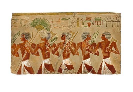 Ägyptisches Relief "Schönes Fest vom Wüstental", Replik der Gipsformerei (Staatliche Museen Berlin)