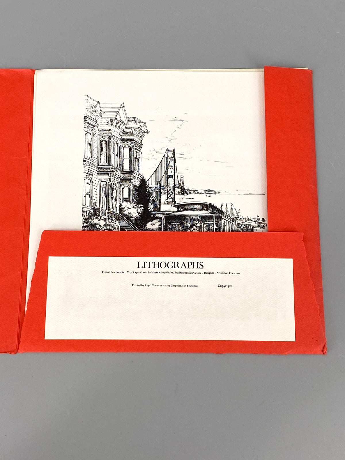 Sammlung mit 6 Lithografien von Horst Kampschulte in San Francisco, 1977