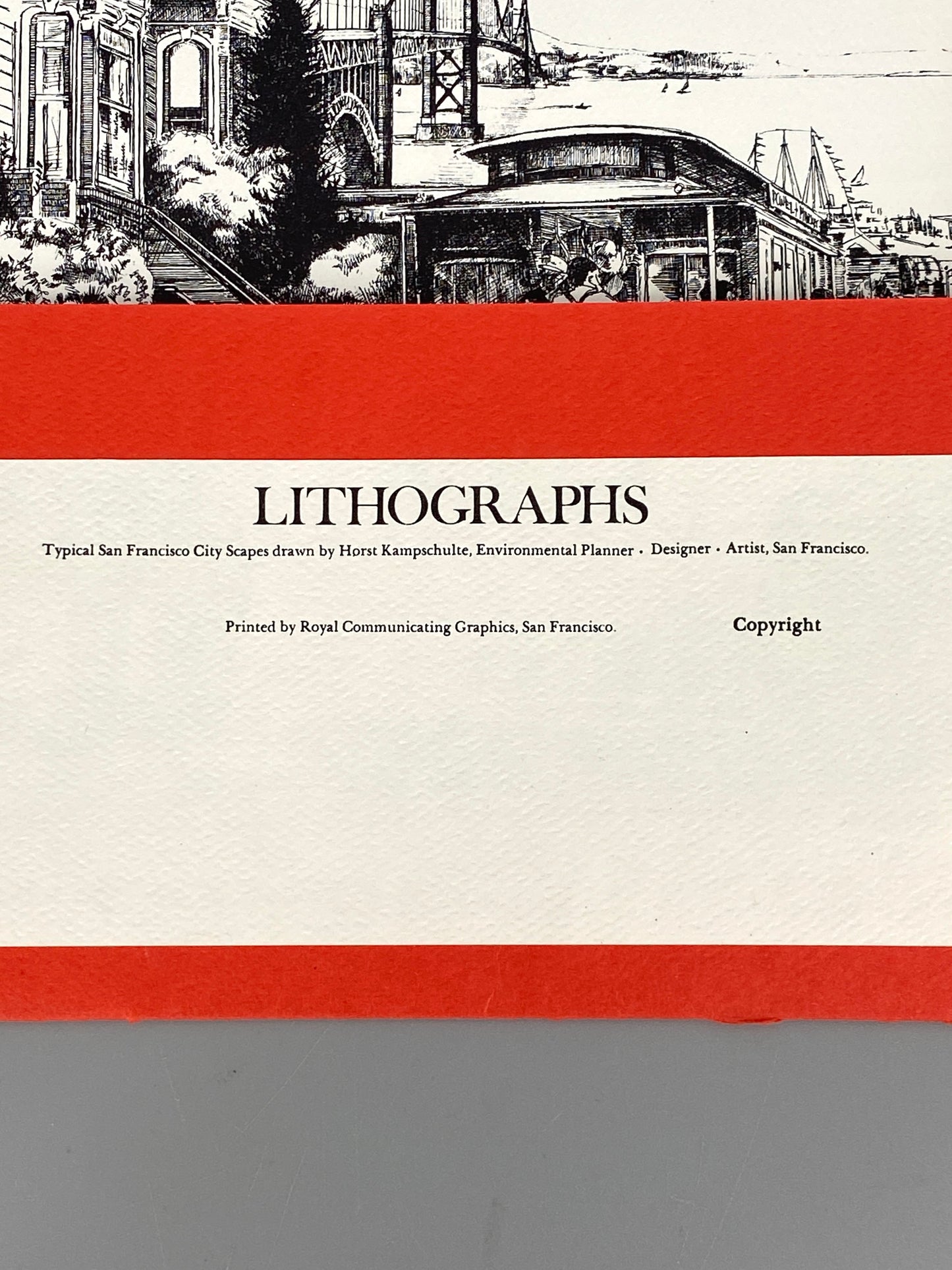 Sammlung mit 6 Lithografien von Horst Kampschulte in San Francisco, 1977