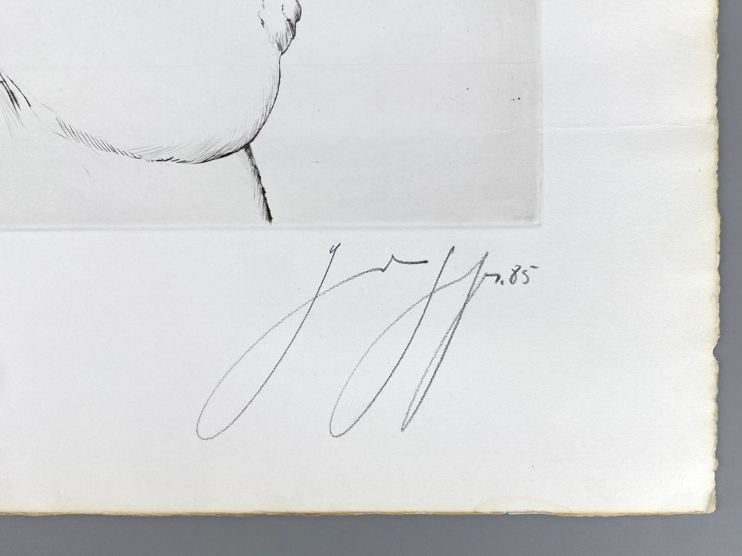 Signierte und nummerierte Radierung "Die andere Damroka" von Günter Grass, 1985