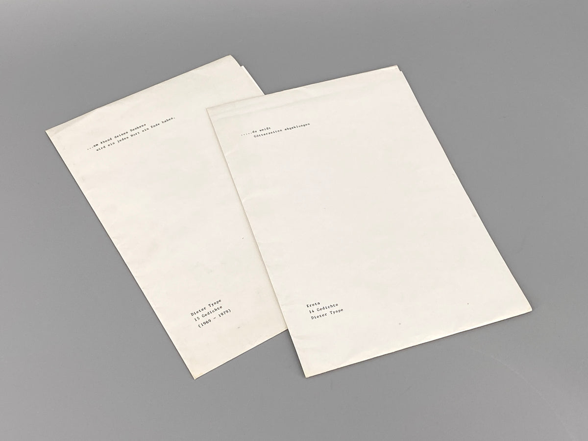 2 seltene Gedichtsammlungen von Dieter Tyspe, Berlin, 1970er