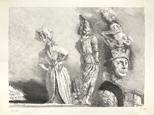 Kreidelithografie von Werner Tübke, 1979