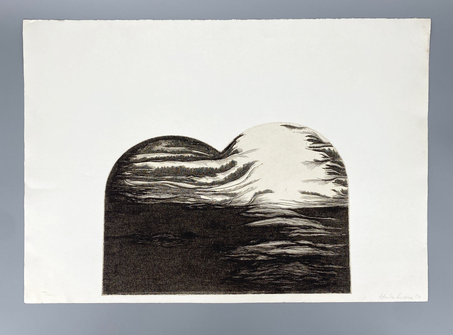 Radierung "Frieden" von Zdenka Rusova (geb. 1939), Edition der Griffelkunst-Vereinigung, Hamburg 1973