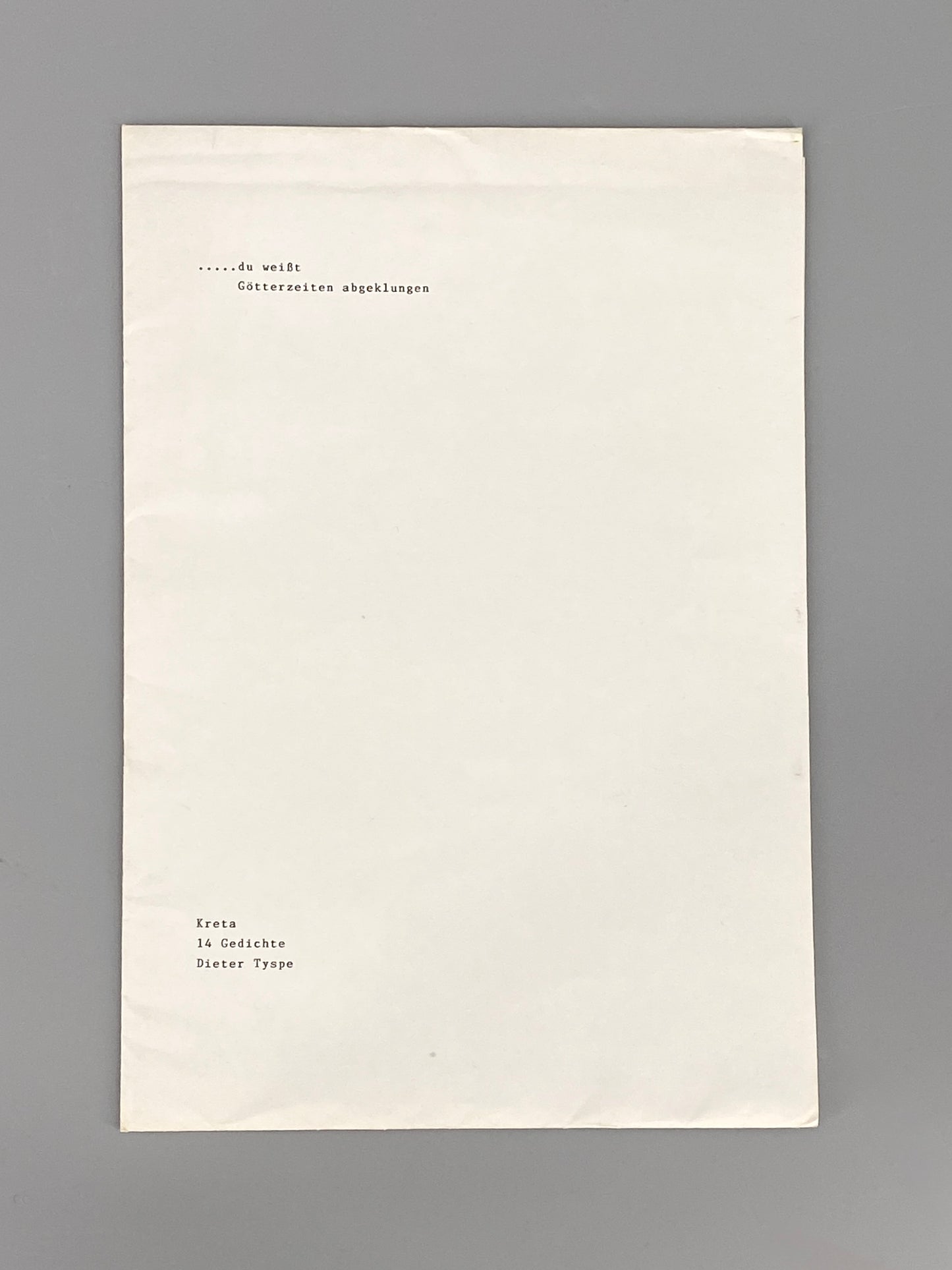 2 seltene Gedichtsammlungen von Dieter Tyspe, Berlin, 1970er