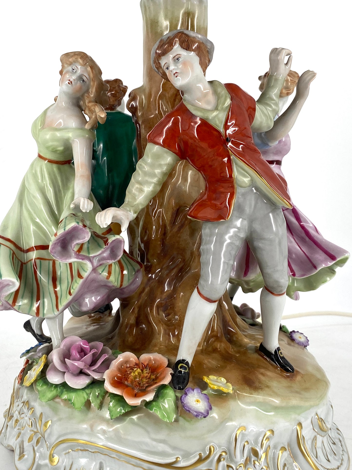 Tischlampe mit Lithophanien aus der Porzellanmanufaktur Plaue (Entwurf von Edmund Haase)