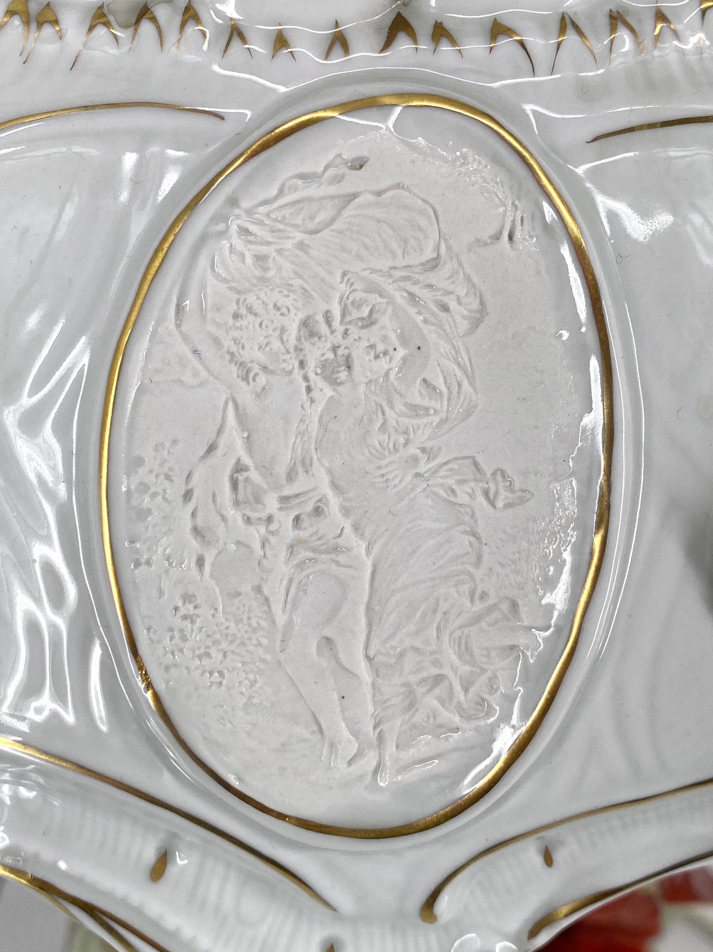 Tischlampe mit Lithophanien aus der Porzellanmanufaktur Plaue (Entwurf von Edmund Haase)