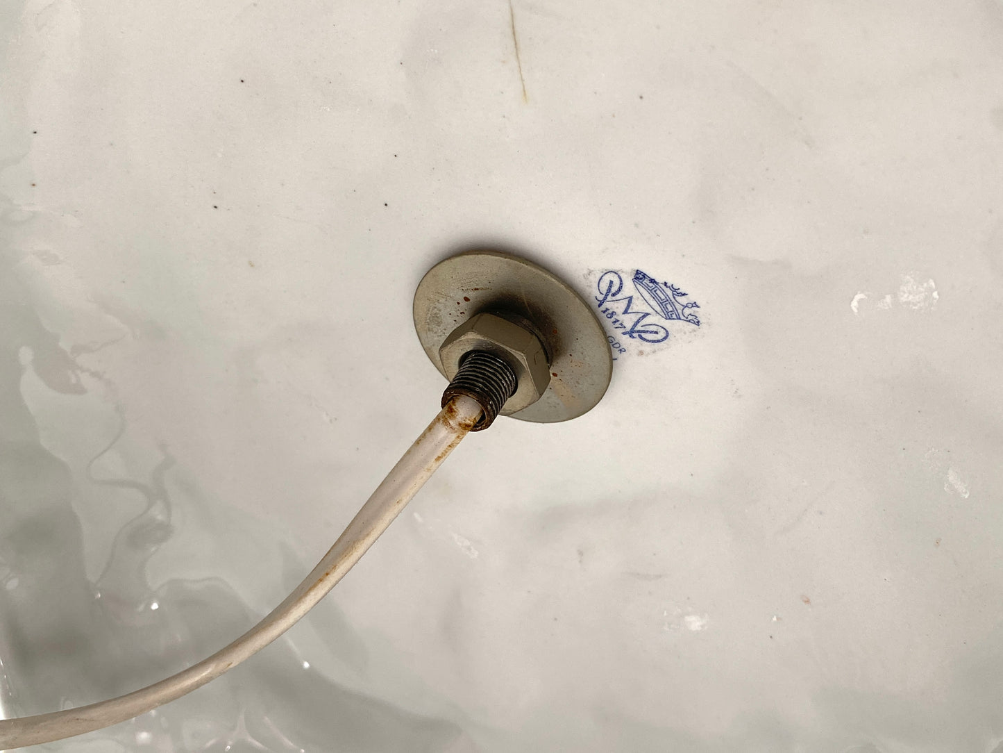 Tischlampe mit Lithophanien aus der Porzellanmanufaktur Plaue (Entwurf von Edmund Haase)